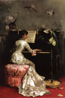 Junge Frau am Klavier