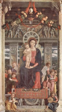 Altarpiece von San Zeno in Verona, Mitteltafel Madonna und Engel