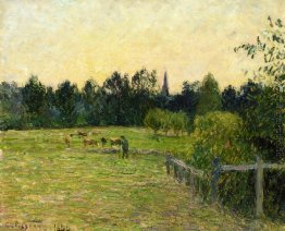 Cowherd in einem Feld bei Eragny
