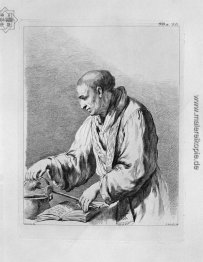 Halbfigur, das einen Priester mit dem Weihwasser, von Guercino Halbfigur, das einen Priester mit dem Weihwasser, von Guercino