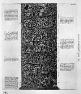 Ansicht der Hauptfassade der Trajanssäule, sechs Bretter zusamme