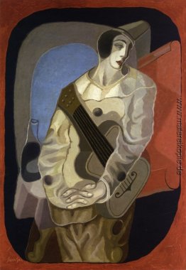 Pierrot mit Gitarre