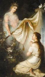 Jeanne d'Arc hinknien, bevor Engel Jeanne d'Arc hinknien, bevor Engel