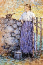 Mädchen, das durch ein Tor Mädchen, das durch ein Tor