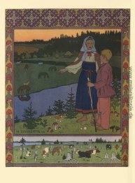 Illustration für den russischen Fairy Story "Schwester und Brude Illustration für den russischen Fairy Story "Schwester und Brude