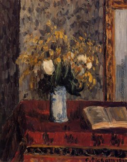 Vase Blumen, Tulpen und Granat