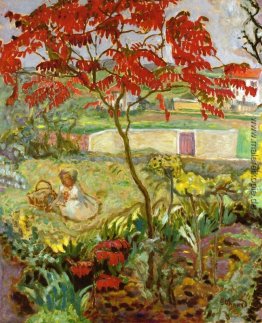Garten mit Red Tree