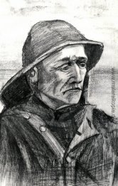 Fischer mit Sou'wester, Kopf Fischer mit Sou'wester, Kopf