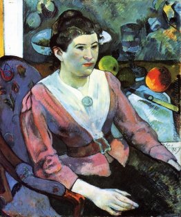 Portrait der Frau gegen die Cézannes Stillleben mit Äpfeln
