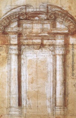Studie für die Porta Pia (ein Tor in der Aurelian Walls of Rome)