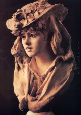 Junges Mädchen mit Rosen auf ihrem Hut