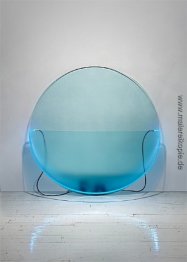 Lit Kreis Blau mit Ätzglas