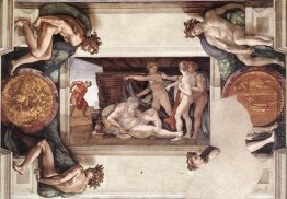 Sistine Kapellen-Decke: Trunkenheit Noahs