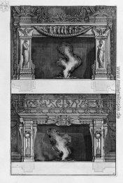 Zwei Kamine überlappende: der Träger auletridi mit zwei Seiten u Zwei Kamine überlappende: der Träger auletridi mit zwei Seiten u