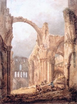 Interior of Lindisfarne Priory