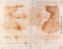 Doppelmanuskriptseite auf der Sforza Denkmal (Gießform des Kopfe