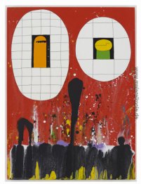 Weiß Kreis mit Kreuz Stripes