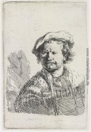 Selbstporträt in einer flachen Kappe und bestickten Kleid Selbstporträt in einer flachen Kappe und bestickten Kleid