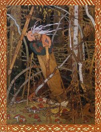 Baba Jaga. Illustration zum Märchen "Wassilissa die Schöne"