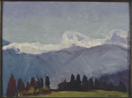 Grünen Nadeln am Kreuz Javernaz