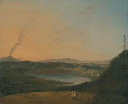 Lago d'Agnano mit dem Vesuv in der Ferne