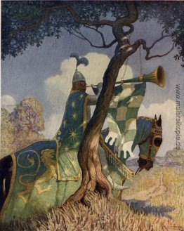 Der grüne Ritter bereiten sich auf Sir Beaumains kämpfen