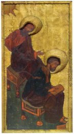 Gate des Königs mit der Gate-Baldachin. Evangelisten. Gate des Königs mit der Gate-Baldachin. Evangelisten.