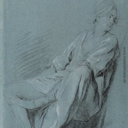 Sitzende junge Frau im Hemd