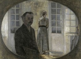 Doppelporträt des Künstlers mit seiner Frau durch einen Spiegel