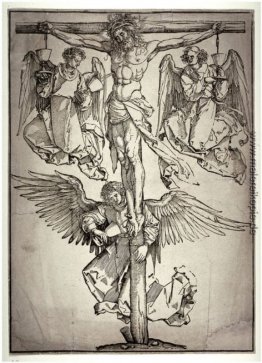 Christus am Kreuz mit drei Engel