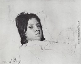 Frauenkopf (V.A. Repina im Bett)