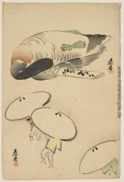 Fasan / Drei Männer mit Sonnenschirmen Fasan / Drei Männer mit Sonnenschirmen