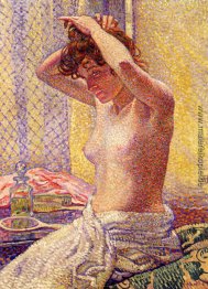 Frau bei der Toilette Frau bei der Toilette