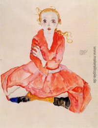 Sitzende Mädchen nach vorne