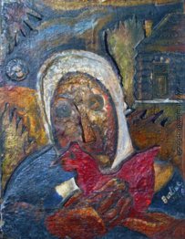 Frau mit einem Huhn Frau mit einem Huhn