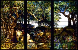 Waldlandschaft in drei Panels