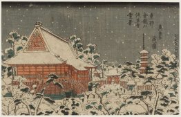 Schnee-Szene am Senso-ji-Tempel in Kinryuzan in der östlichen Ha