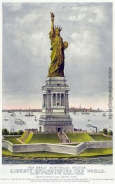 Die große Bartholdi Statue, Freiheit, welche die Welt erleuchtet Die große Bartholdi Statue, Freiheit, welche die Welt erleuchtet