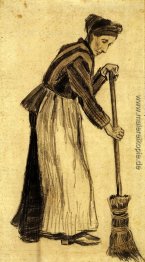 Frau mit einem Besen Frau mit einem Besen