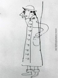 Selbstporträt. Karikatur Selbstporträt. Karikatur