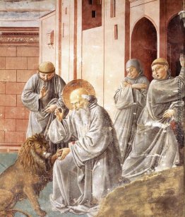 St. Jerome Ziehen eines Thorn aus einer Löwenpranke