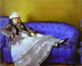 Madame Manet auf einem blauen Sofa
