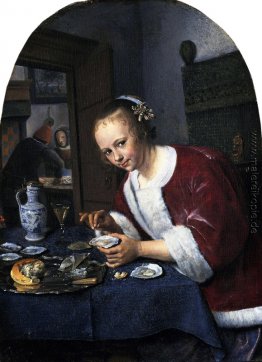 Mädchen essen Austern