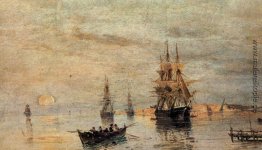 Segelschiffe in der Morgendämmerung