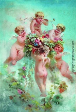 Cupids with Flowers