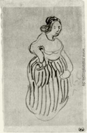 Frau mit gestreiftem Rock Frau mit gestreiftem Rock