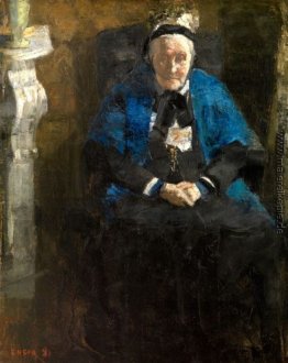 Alte Dame mit blauen Schal (Des Künstlers Großmutter)