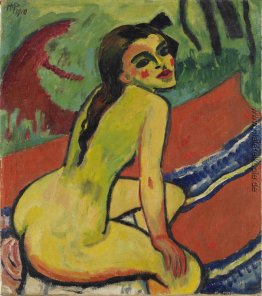 Mädchen. Sitzender weiblicher Akt