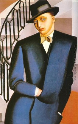 Der Marquis D'Afflitto auf einer Treppe