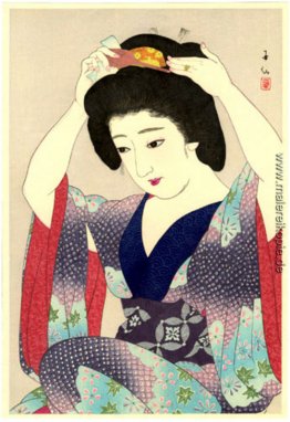 Maiko Vorbereitung Coiffure